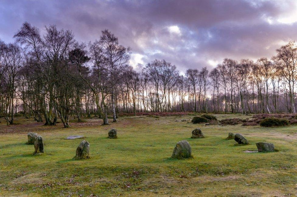 Nine Ladies stone circle, Stanton Moor, Derbyshire