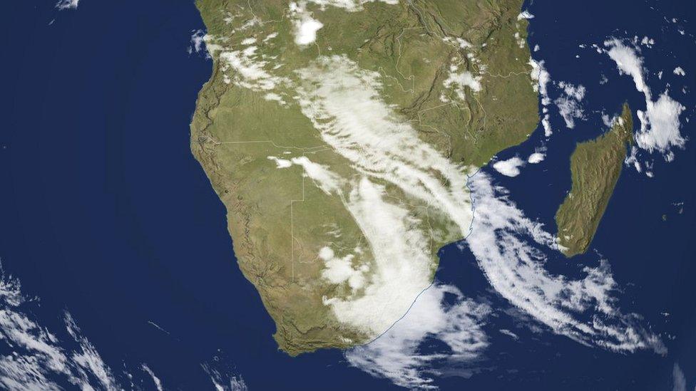 A satellite image of the weather system over southern Africa (10th April)