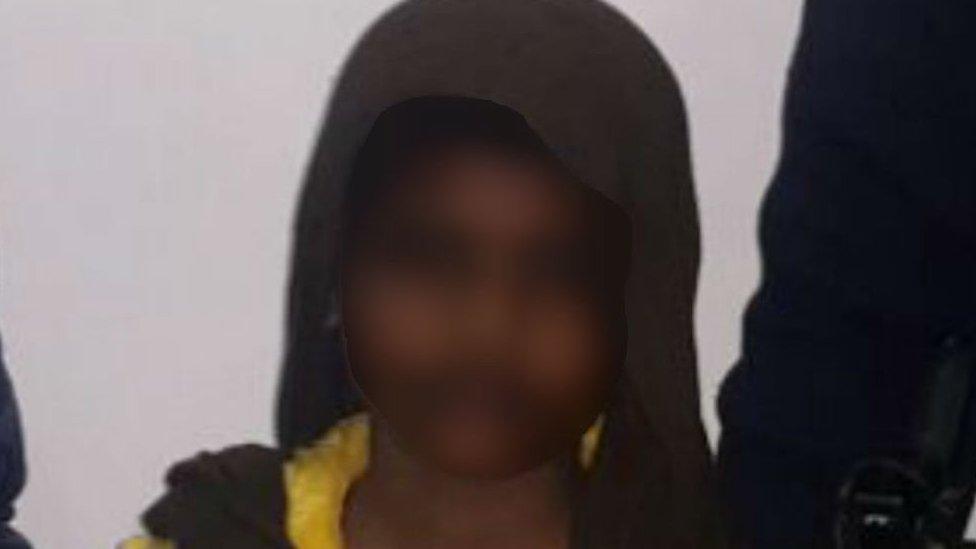 Blurred image of 10-year-old maid allegedly tortured by employer