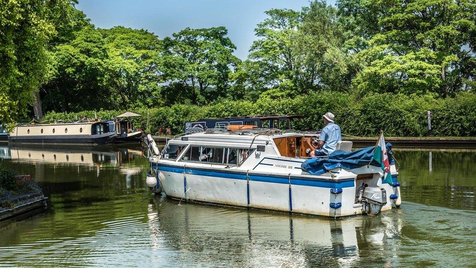 Boats on a River in Thrupp, Oxfordshire