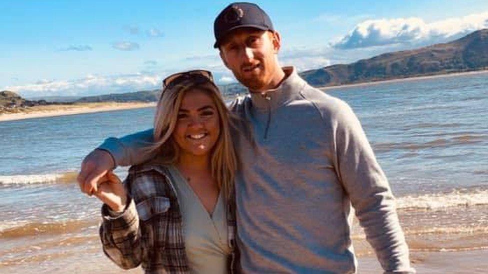 Carl McGrath, who was skipper of the Nicola Faith, pictured with girlfriend Amy Lamb