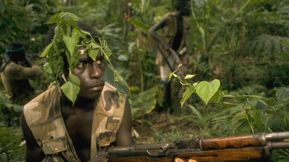 Fighters during Bougainville's civil war