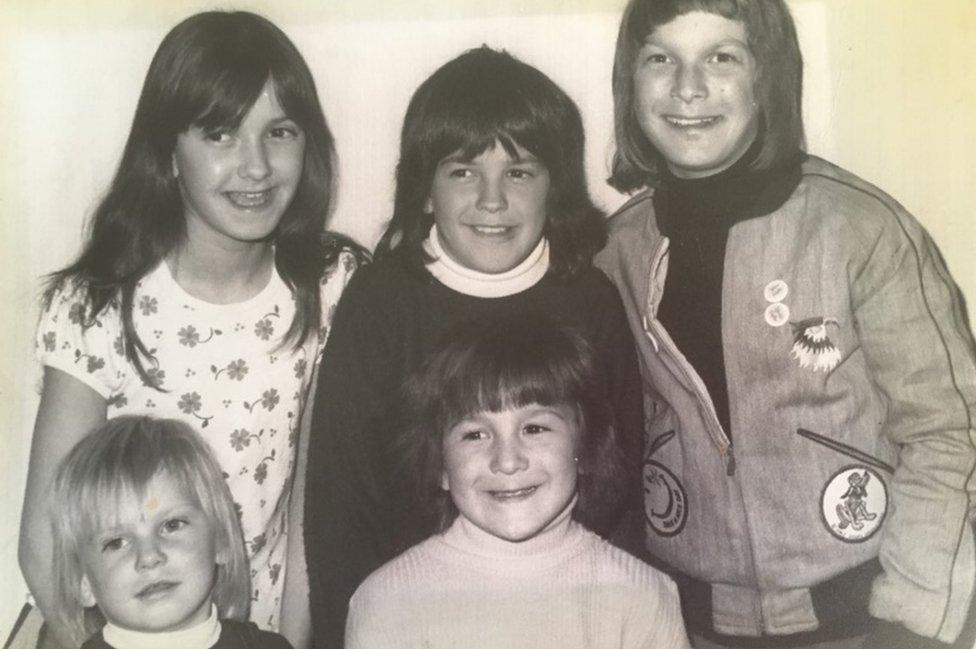 The Wright family (eft to right top - Jeannette, Michael, Timothy / left to right bottom John, Trevor)