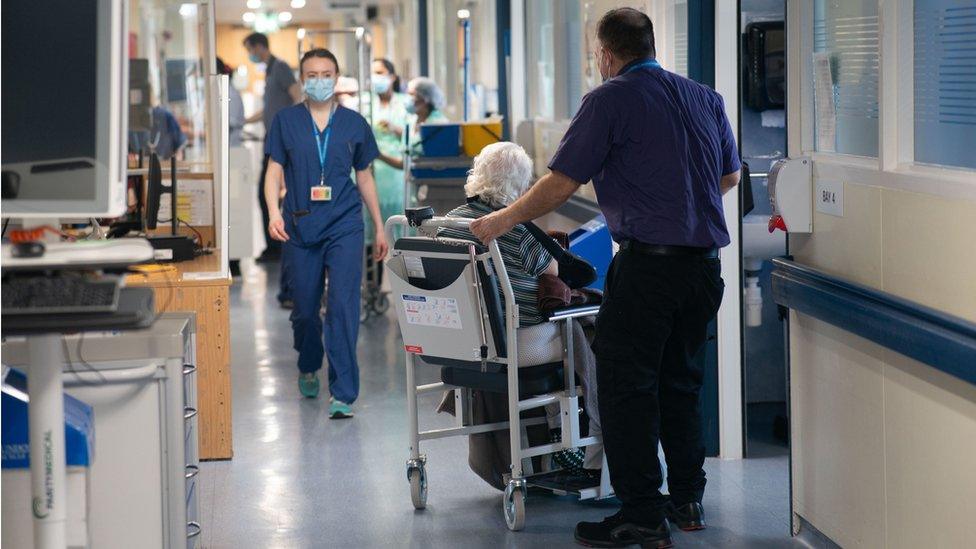 Staff inside a hospital