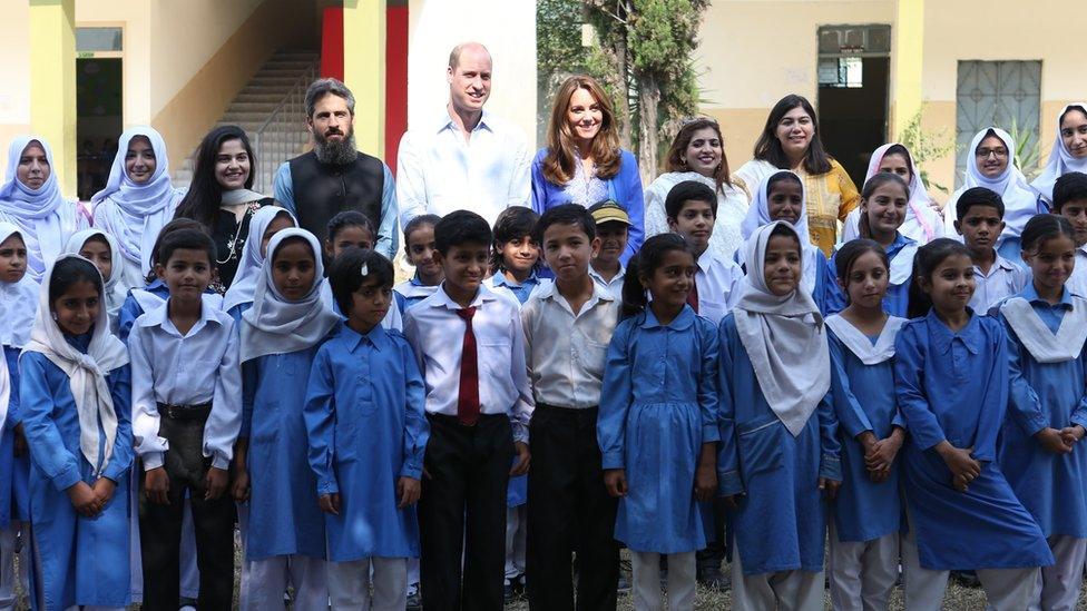 Duke and Duchess of Cambridge arrive at engagement at Islamabad Model College for Girls