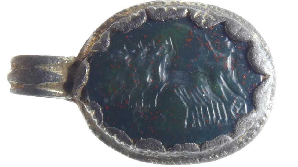 Roman intaglio with Anglo-Saxon-era setting