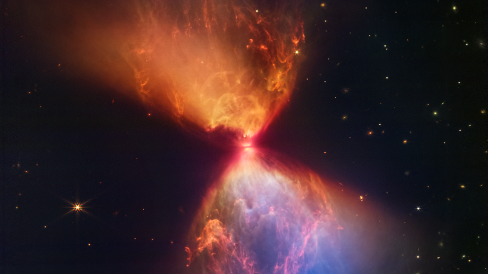 New star formation looks like a colourful hourglass