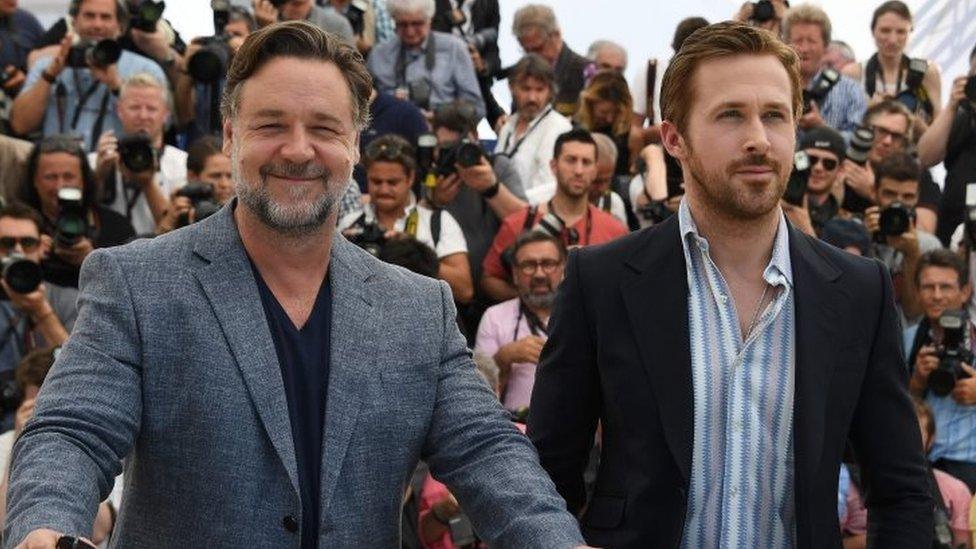 Russell Crowe and Ryan Gosling at the Cannes Film Festival 2016