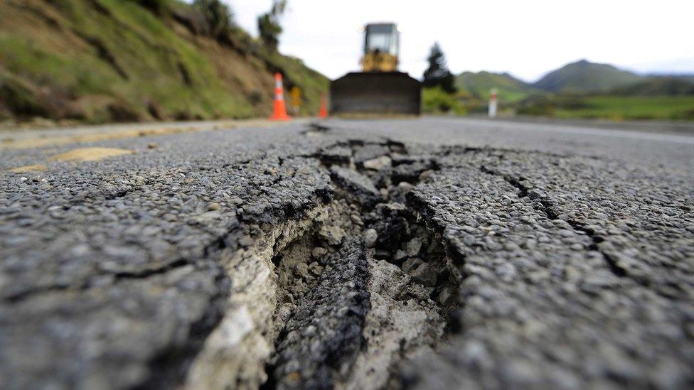 Crack in a tarmac road