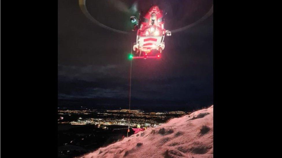 Helicopter in Pentland Hills