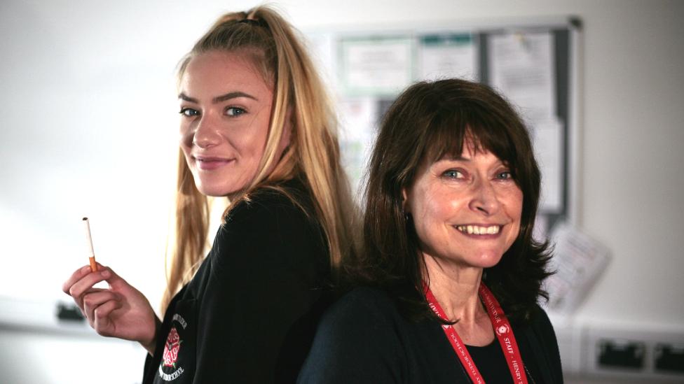 Emma Howard and Assistant Head Teacher, Ann Andrews, of Ysgol Harri Tudor in Pembroke