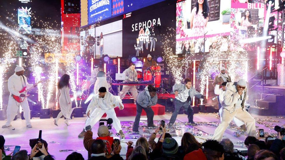 US rapper LL Cool J performs during the New Year's Eve celebration in Times Square