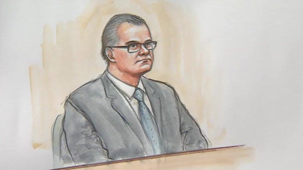 Artist impression of Jason Lawrance in Derby Crown Court