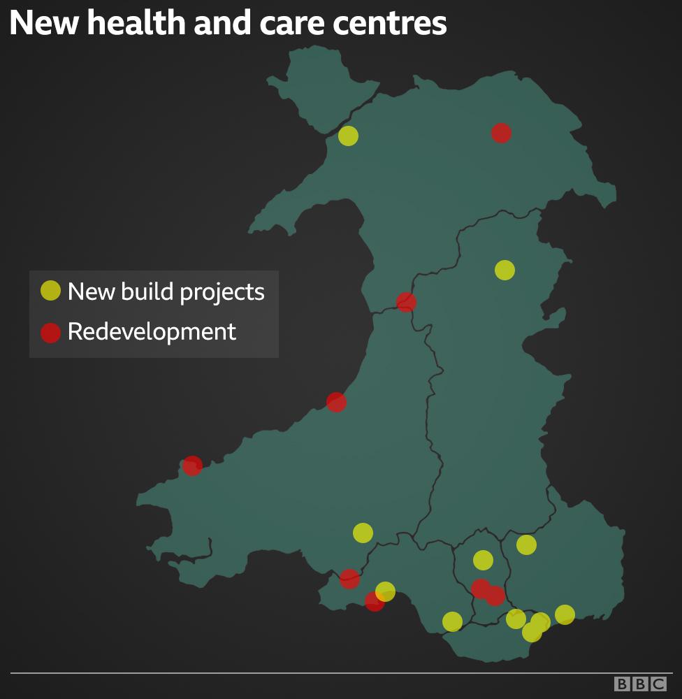 Map of health centres