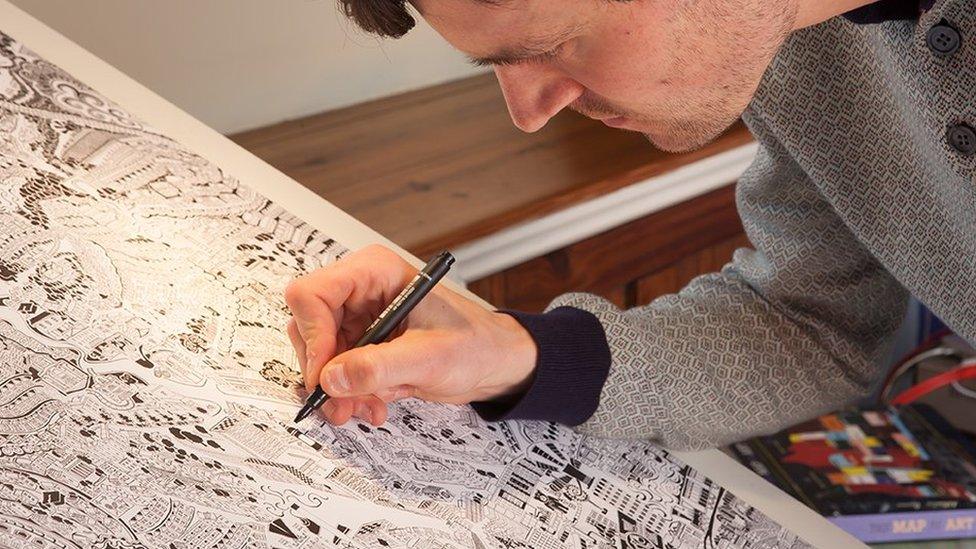 Gareth Wood at drawing board