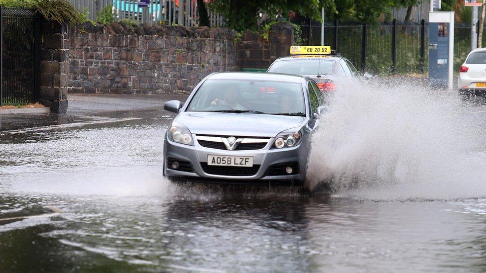 Localised flooding in Belfast on Friday