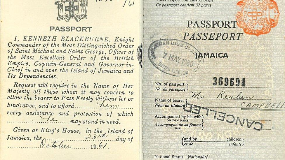 Mr Campbell's passport