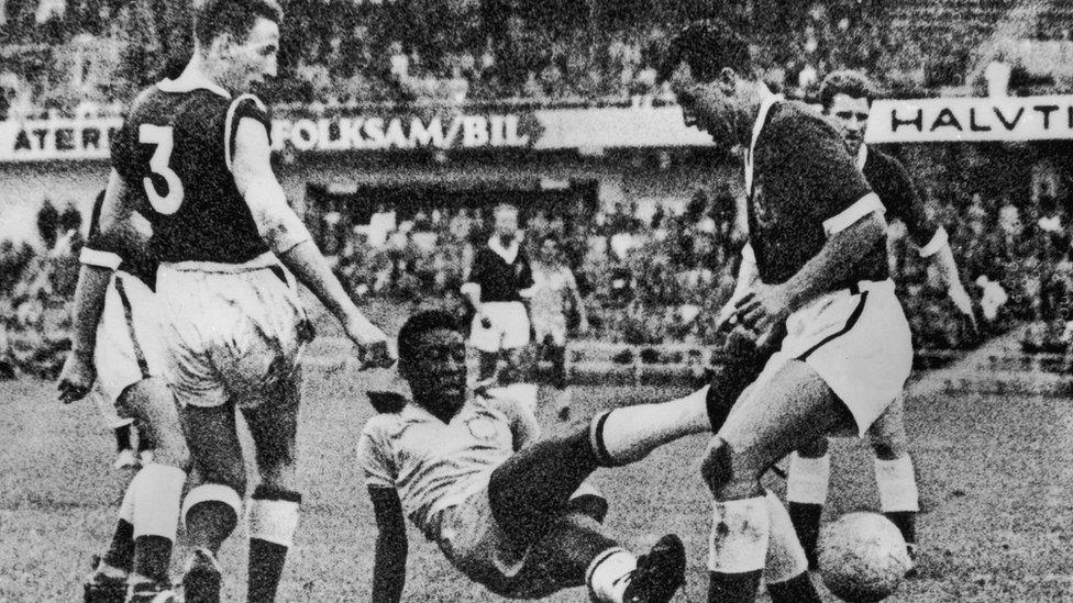 Wales lost to Brazil, including the teenage Pele, in the World Cup in Sweden in 1958