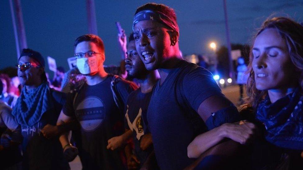 Protesters demonstrate in St Louis. Photo: 15 September 2017