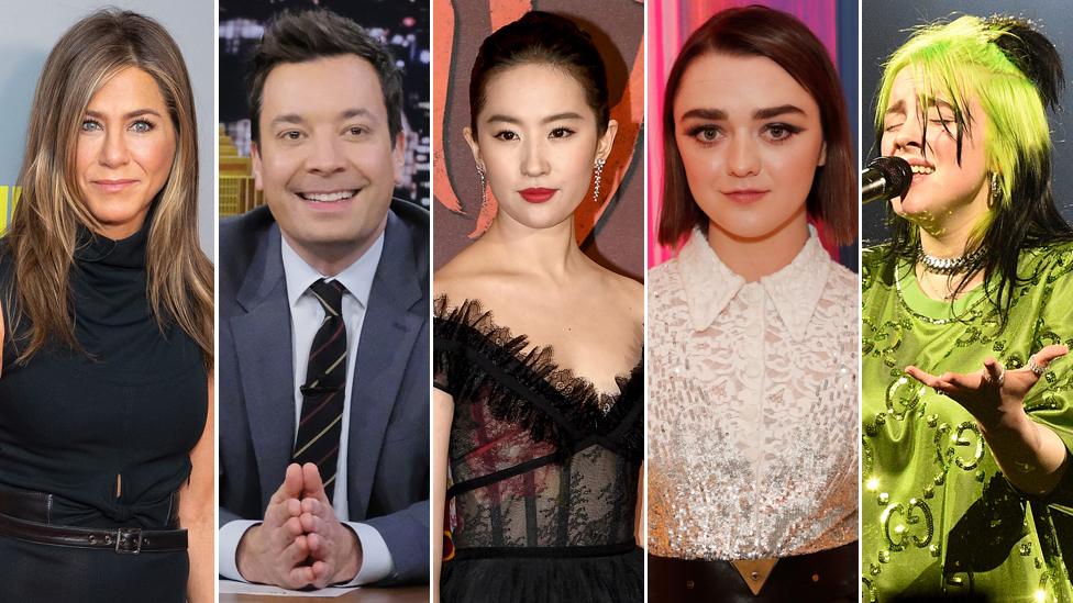 Jennifer Aniston, Jimmy Fallon, Yifei Liu, Maisie Williams and Billie Eilish