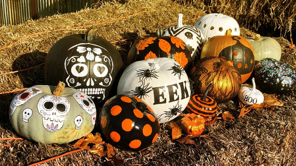 Painted Halloween pumpkins