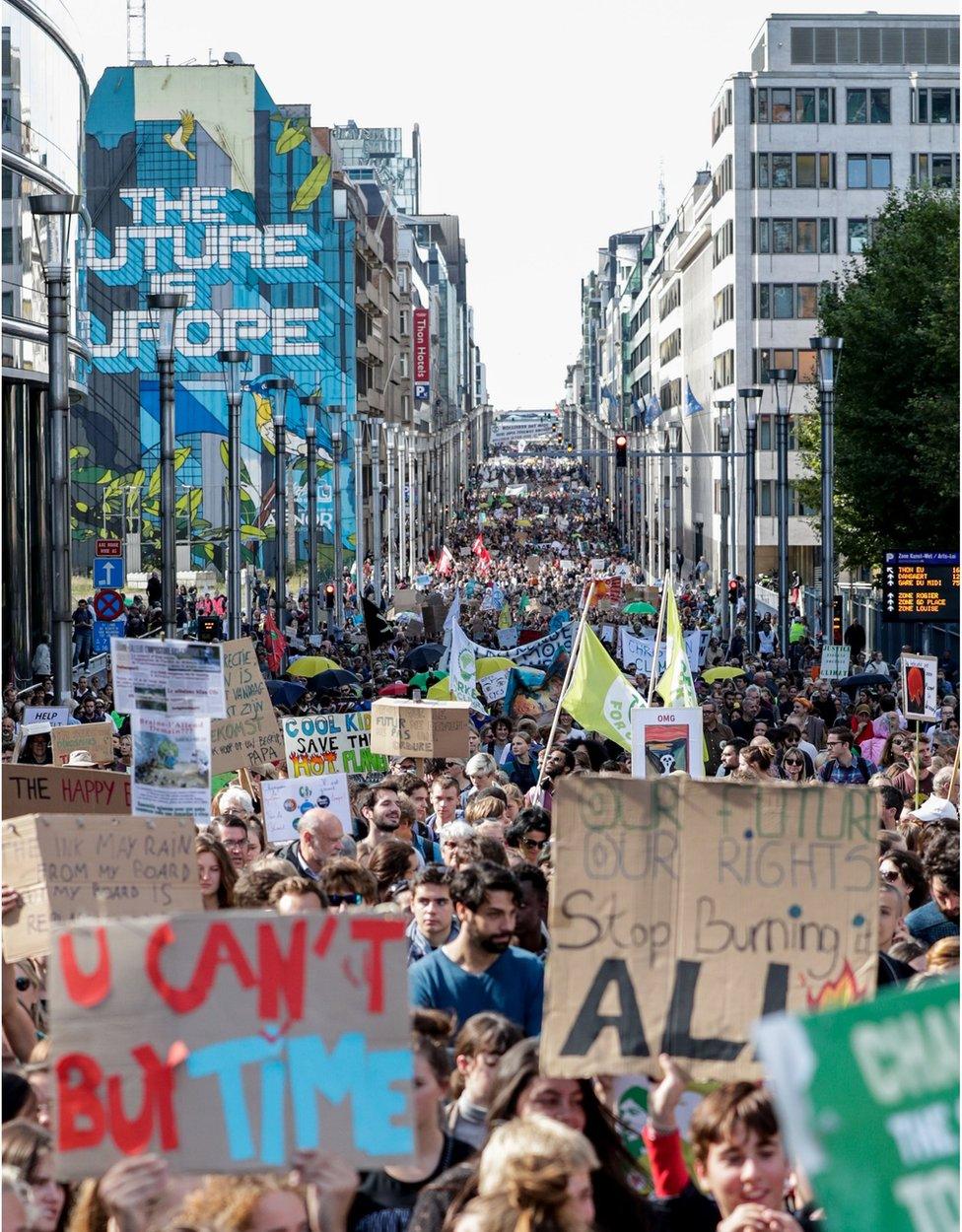 Protesters in Brussels