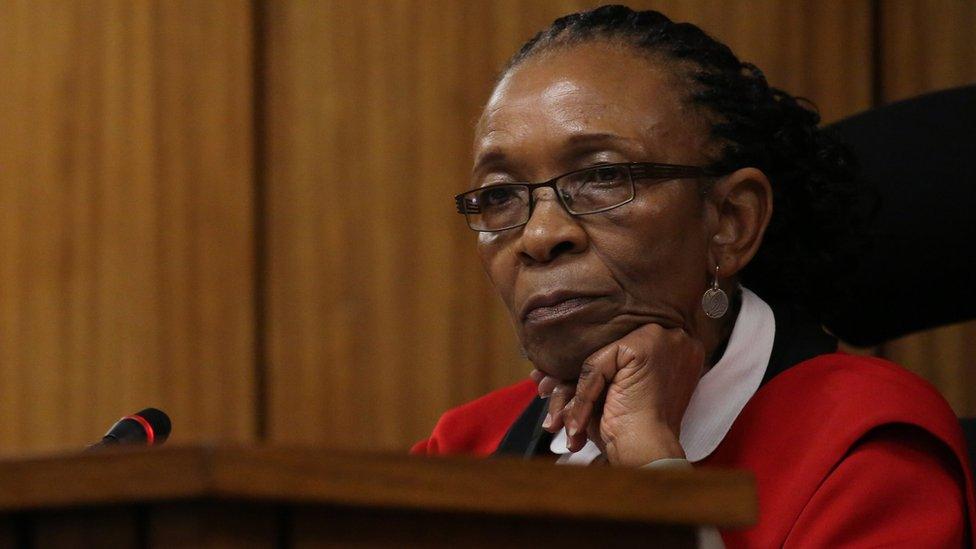 Judge Thokozile Masipa looks on during the third day of Oscar Pistorius's resentencing hearing at Pretoria High Court on June 15, 2016