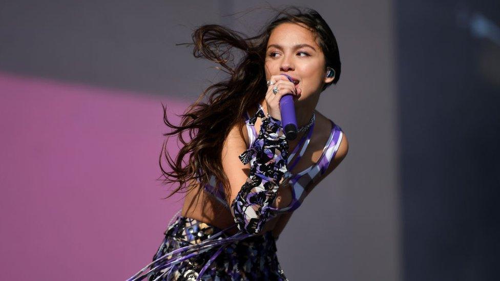 Olivia Rodrigo performs at Glastonbury