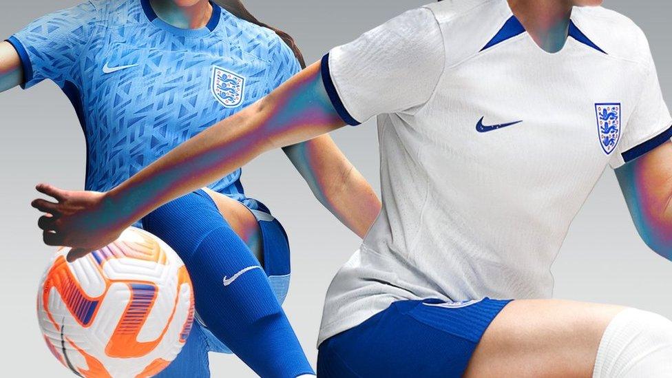 The new England women's home and away kits