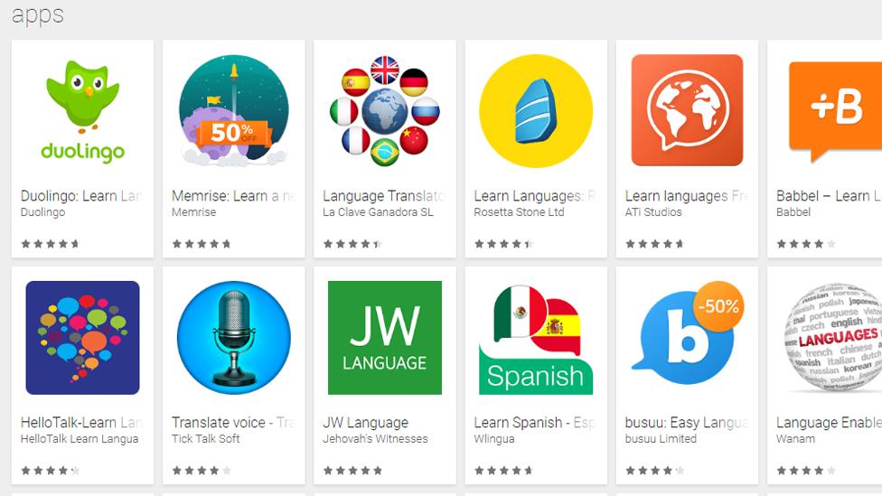 Language learning apps