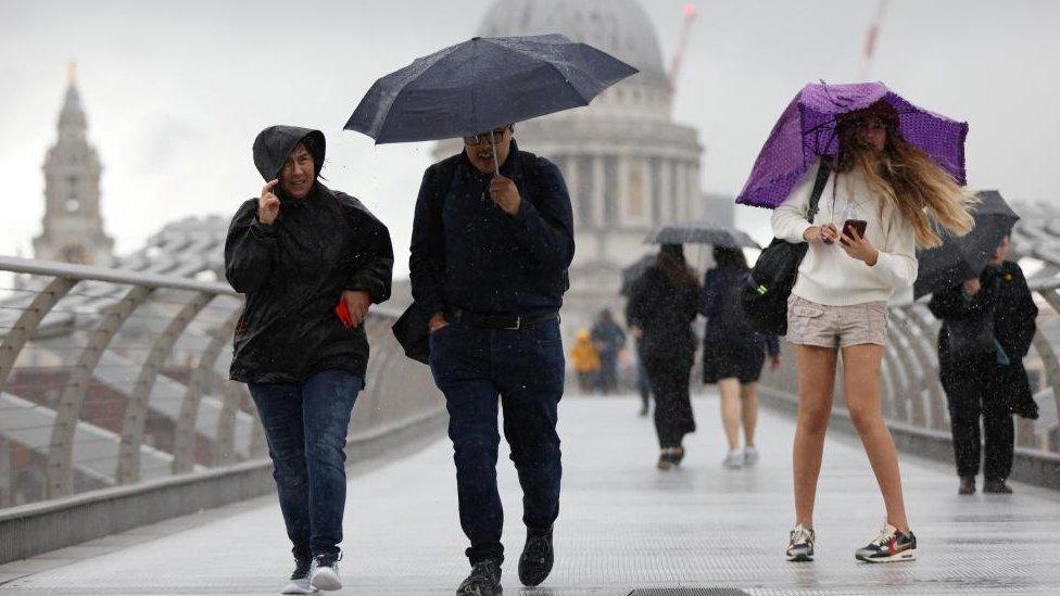 People on Millennium Bridge, London