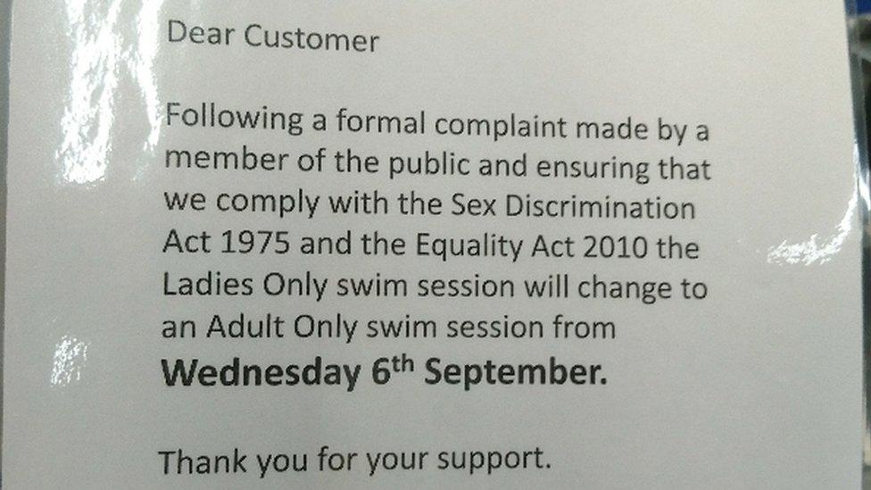 Letter at Pulse leisure centre in Dursley