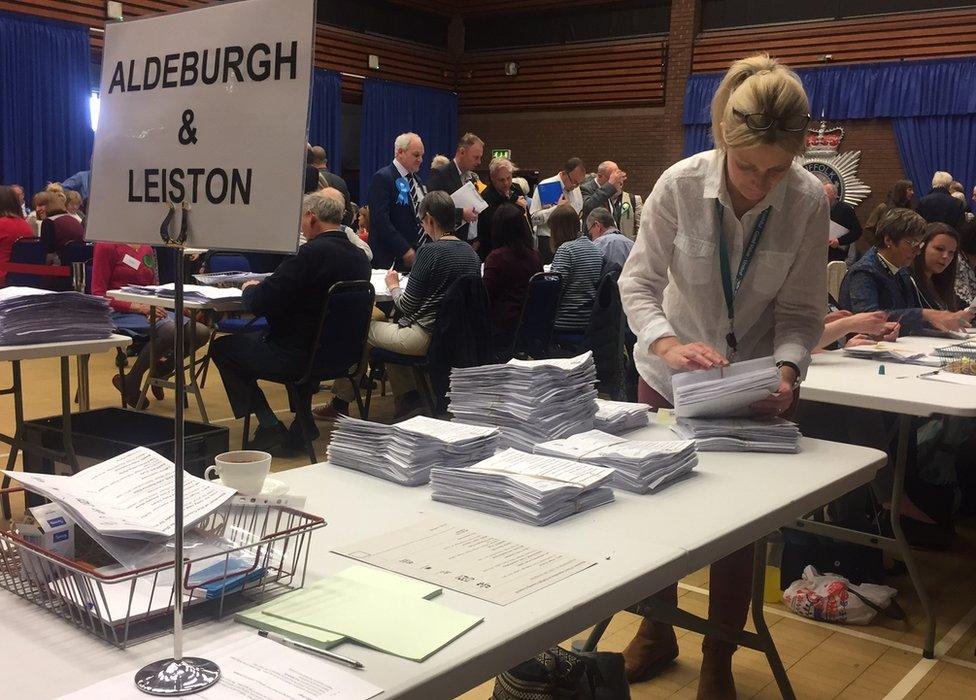 Election counting in Martlesham