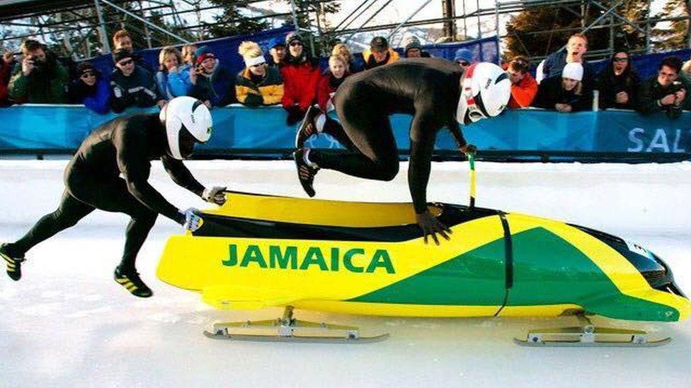 The Jamaican bobsleigh team