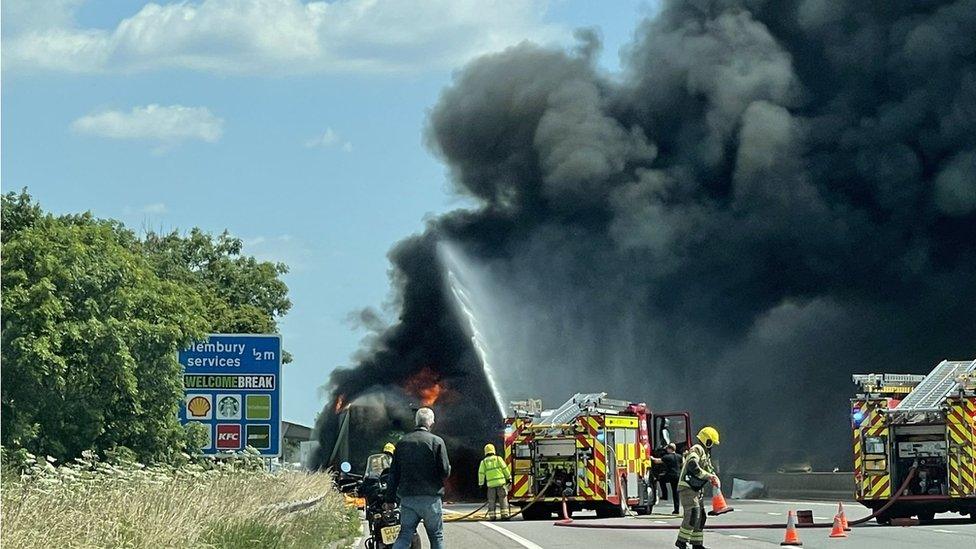 The lorry fire