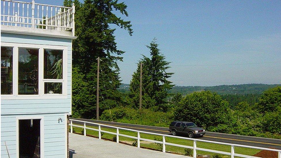 A view of southwestern British Columbia from the Smuggler's Inn in Blaine, Washington