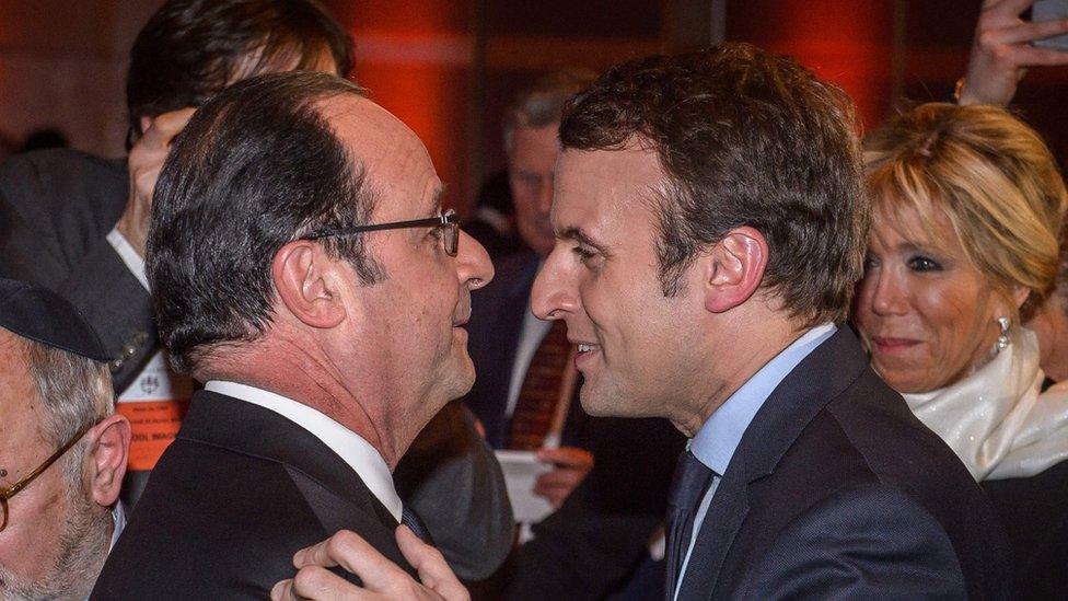 Francois Hollande and Emmanuel Macron - 22 February