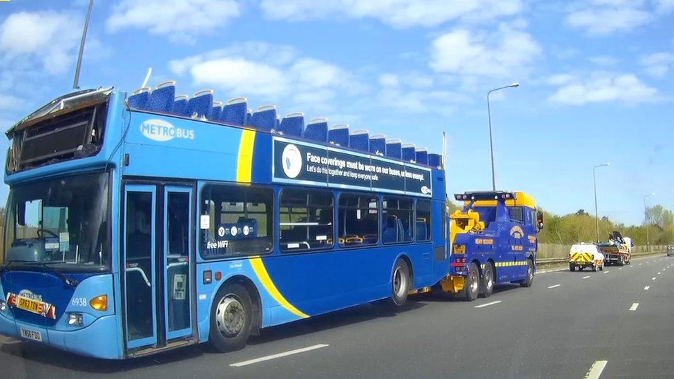 Damaged bus