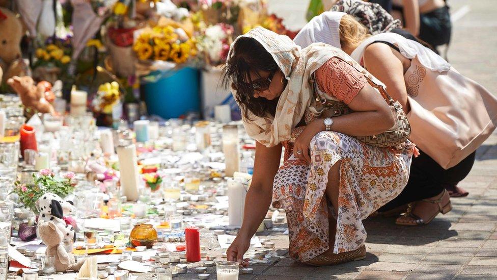 Well-wishers have been leaving tributes at Grenfell Tower