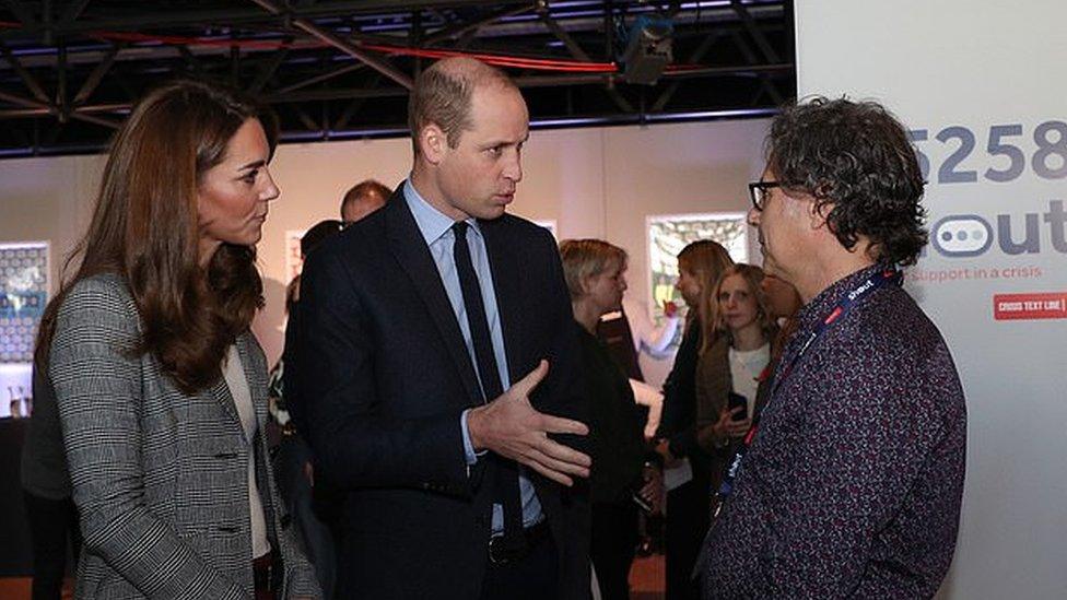 The Prince and Princess and Wales speaking to Ian Russell