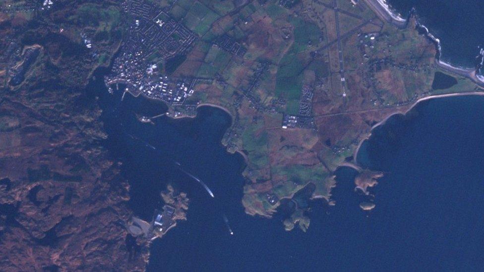 Satellite image showing Iolaire commemoration