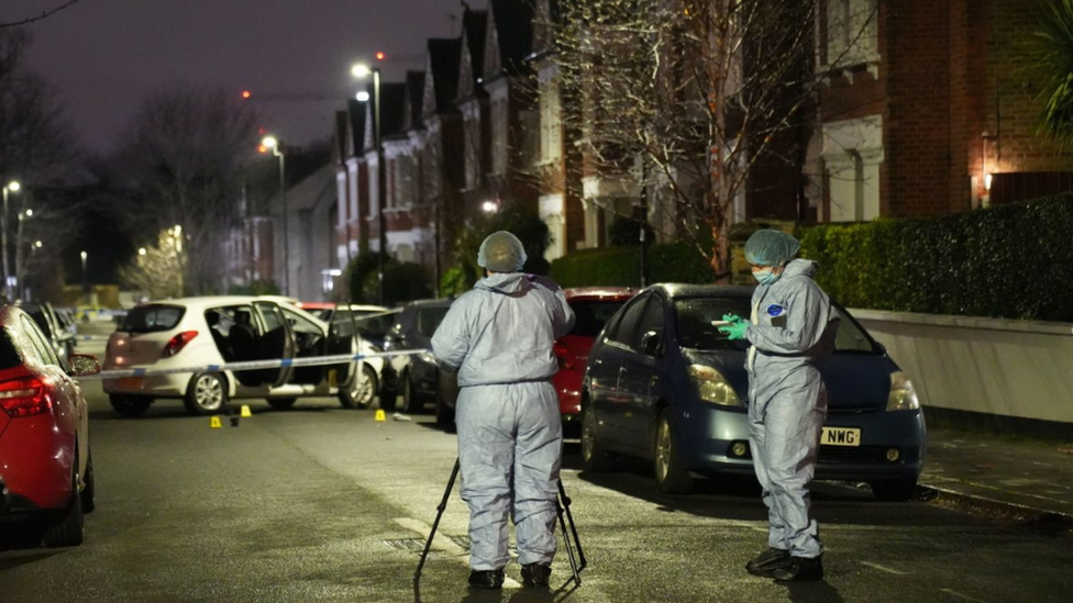 Photos from the scene show an abandoned silver hatchback abandoned on Lessar Avenue