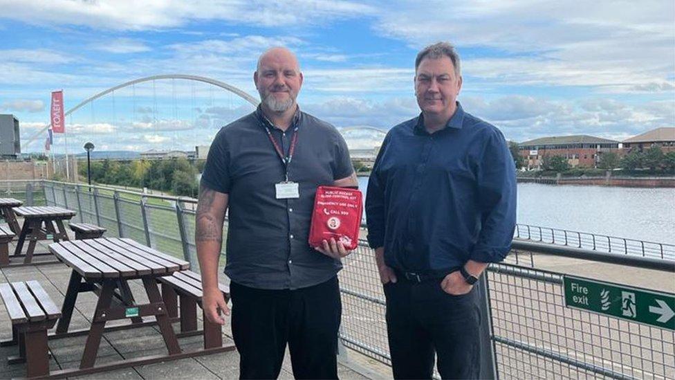 Councillor Peter Grogan, left, with Cleveland PCC Steve Turner