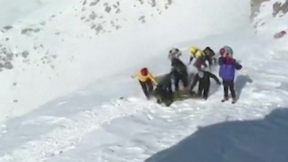 Rescuers in the Alborz mountain range, Iran. Photo: 26 December 2020