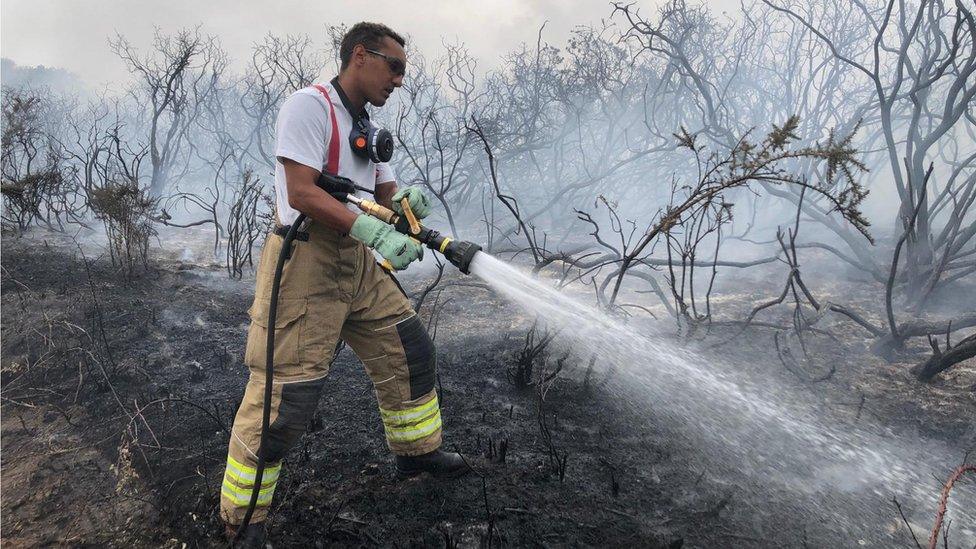 Firefighter at the scene