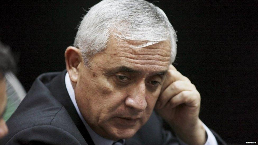 Guatemalan ex-President Otto Perez gestures during a hearing at a court in Guatemala City on September 8, 2015.