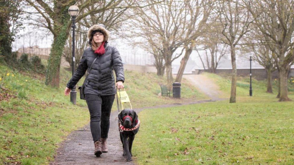 Sam Little with Ziggy the guide dog