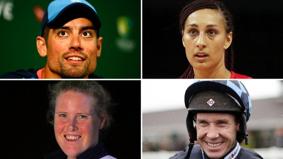 Clockwise from top left: Alastair Cook, Geva Mentor, Richard Johnson, Frances Houghton