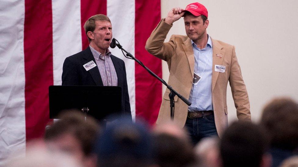 Paul Nehlen, right, at a campaign event in 2017