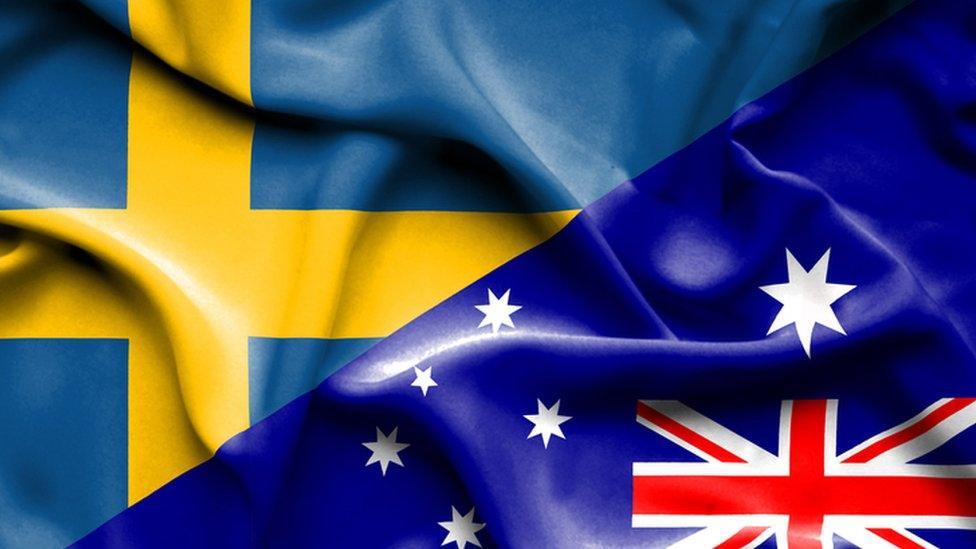 Sweden and Australia flags